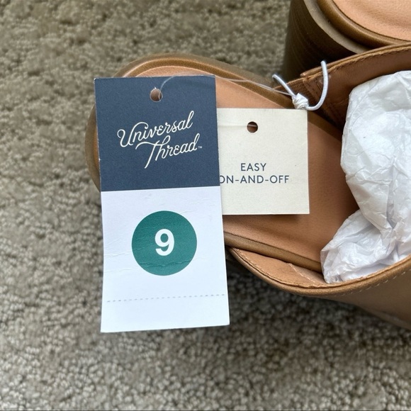 Universal Thread Tess Slip-On Tan Clogs Mules Shoes Chunky Bohemian Sz 9 NWT - Picture 6 of 8